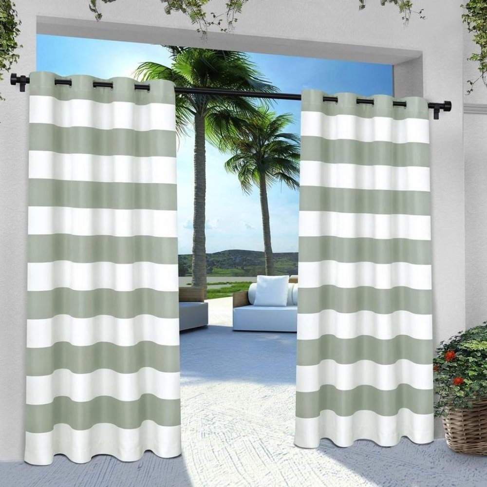 Exclusive Home Curtains  Stripe Cabana Grommet Top